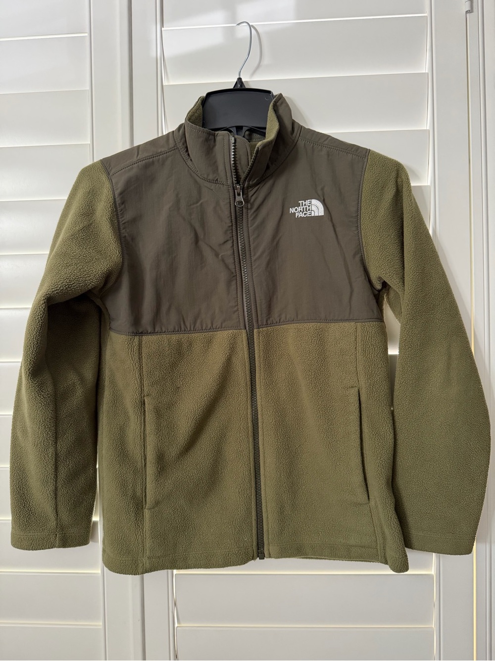 The North Face Olive Green Kids Full-Zip Fleece Jacket